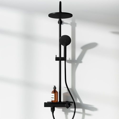 Душевая стойка Damixa Jupiter 977760300 настенная цвет черный - фото 3