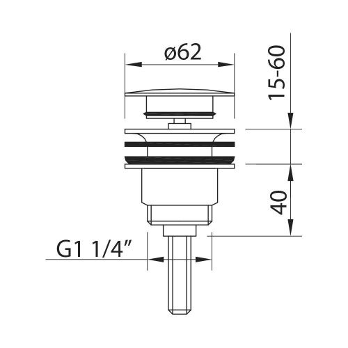 Донный клапан Clever LEO 60701 хром - фото 2