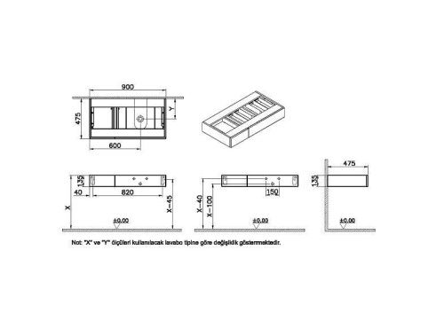 Тумба под раковину Vitra Origin 65678 90х50 подвесная цвет коричневый - фото 2