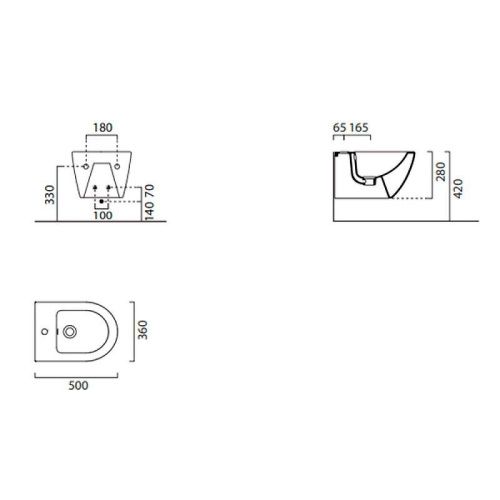 Биде подвесное GSI Pura 8864111_УЦ/2 цвет белый - фото 2