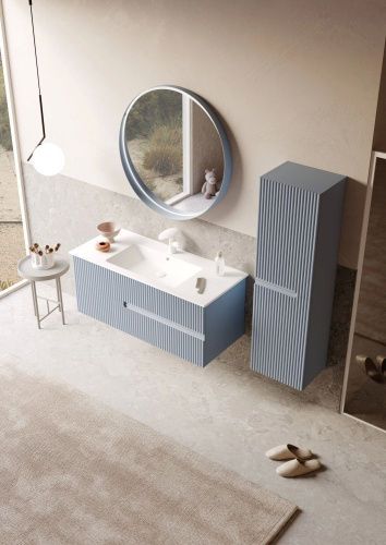 Тумба с раковиной Orka Moonlight 5001507 120х50 подвесная цвет голубой - фото 4