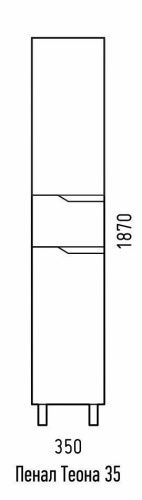 Шкаф-пенал Corozo Теона SD-00001442 40х190 напольный цвет белый - фото 3