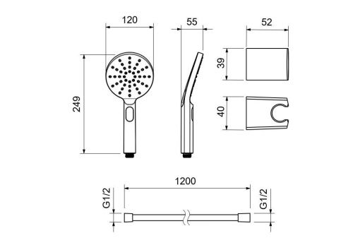 Душевой гарнитур Aquatek ОБЕРОН AQ2033CR настенный хром - фото 4