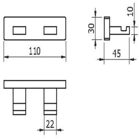 Планка 2 крючка Langberger ALSTER 10932A