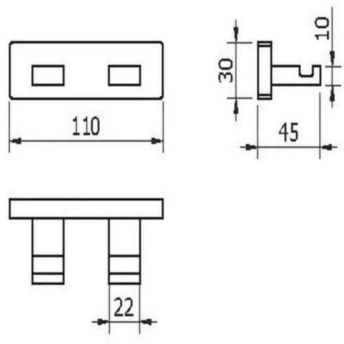 Планка 2 крючка Langberger ALSTER 10932A - фото 2