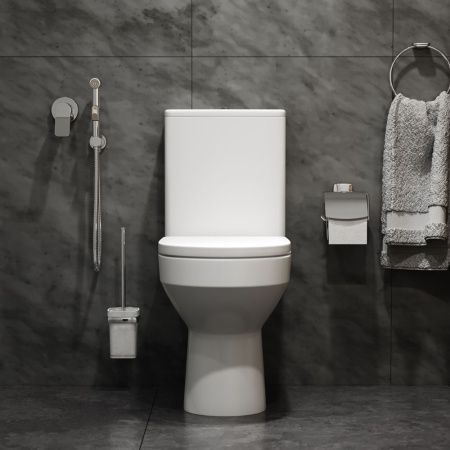 Комплект душевого уголка с поддоном с мебелью с унитазом с комплектом смесителей с душевым гарнитуром и аксессуарами Am.Pm Gem UK91SA стекло прозрачное профиль хром