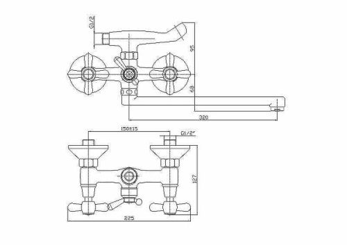 Смеситель для ванны и душа Haiba HB25 HB2125 настенный хром - фото 2