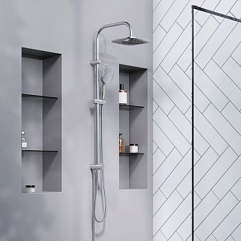 Душевая стойка Damixa Eclipse 931000000 настенная цвет хром/серый