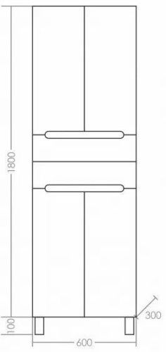 Шкаф-пенал СанТа Лондон 524004 60х190 напольный цвет белый - фото 3