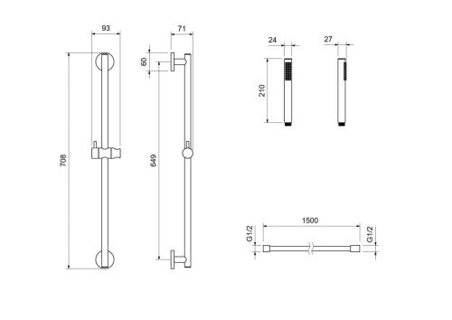 Душевой гарнитур Aquatek Европа AQ2012BG настенный золото - фото 3