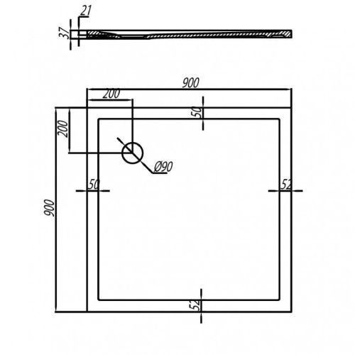 Душевой поддон из искусственного камня Aquaton Калифорния 1A713536CA010 90х90 белый - фото 4