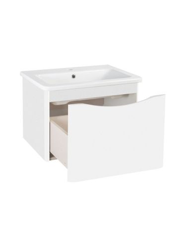 Тумба под раковину Runo Тоскана 00-00001412 60х40 подвесная цвет белый - фото 2
