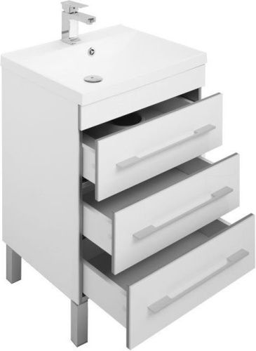 Комплект мебели: тумба с раковиной + зеркало-шкаф Aquanet Верона 00287656 60х50 напольный цвет белый - фото 4