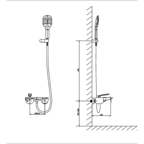 Смеситель для ванны и душа Timo Helmi 4014/00-16Y настенный белый/хром - фото 2