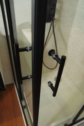 Душевой уголок Cezares ECO ECO-O-A-2-90-C-NERO 90х90 стекло прозрачное профиль черный без поддона - фото 2