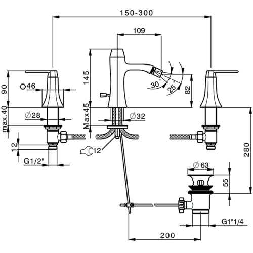 Смеситель Cisal Cherie CF0012206T Акция на биде хром - фото 2