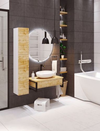 Тумба под раковину 1MarKa Grunge Loft У85842 80х50 подвесная цвет коричневый - фото 5