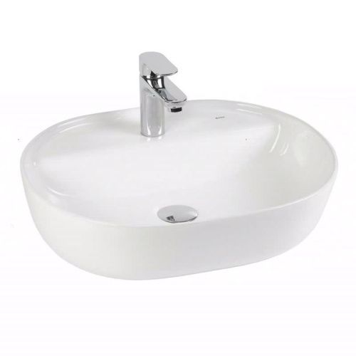 Раковина из сантехнического фарфора Bond Oval S01-500 50х40 накладная цвет белый 1 отверстие под смеситель