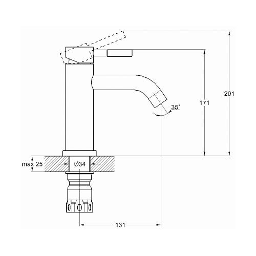 Смеситель для раковины G.Lauf ZAP ZAP1-B090 на столешницу хром - фото 3