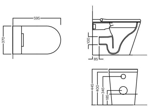 Унитаз приставной Hatria H-SMART Y9D401 белый с сиденьем микролифт безободковый душевой смыв - фото 3