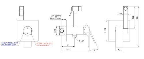 Гигиенический душ со смесителем Mariani B00185RE хром - фото 5
