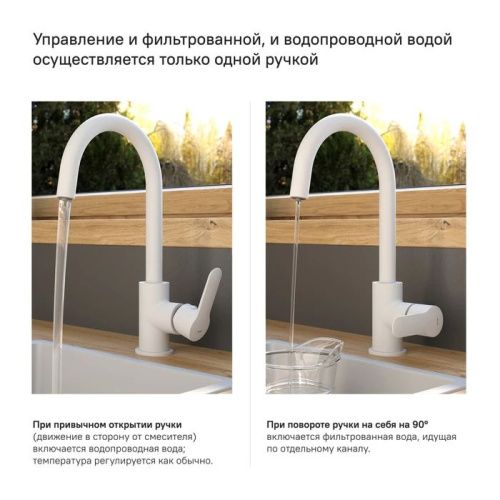 Смеситель для кухни IDDIS Cuba CUBWTFJi05 на мойку белый - фото 2