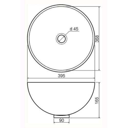 Раковина из искусственного камня Altasan ALIENO UPP40ALIENO 40х40 накладная цвет белый без отверстий под смеситель - фото 4