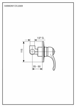 Смеситель Emmevi Harmony 22009/BR встраиваемый в стену бронза