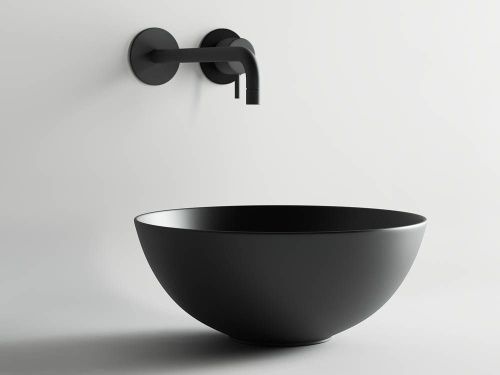 Раковина из сантехнического фарфора Ceramica Nova ELEMENT CN6004 40х40 накладная цвет черный без отверстий под смеситель - фото 4