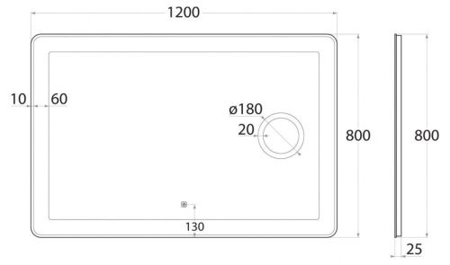 Зеркало с подсветкой Art&Max LATINA AM-Lat-1200-800-DS-F-X3 120х80 подвесное - фото 4