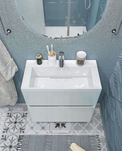 Тумба с раковиной 1MarKa Bumble У90670 60х30 подвесная цвет белый - фото 5