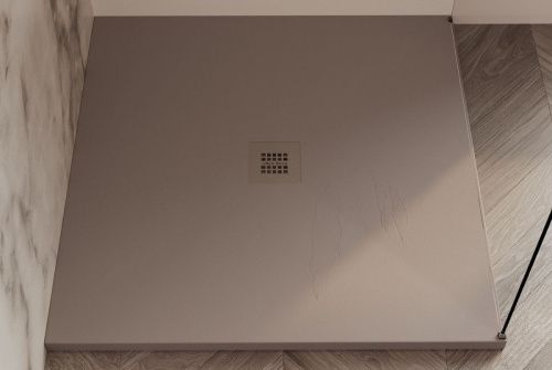 Душевой поддон из искусственного камня Allen Brau Priority 8.31001-PGM 90х80 серый без каркаса - фото 4