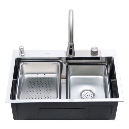 Кухонная мойка Melana ProfLine D6846H+6 сатин 70х45 цвет серый поверхность матовая