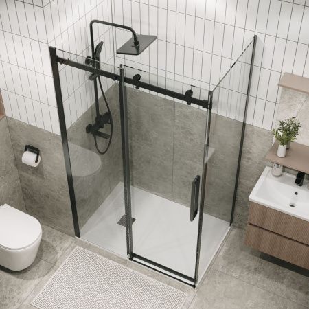 Душевой уголок Grossman Classic 120.K33.04.1180.42.00 110х90 стекло прозрачное профиль графит без поддона