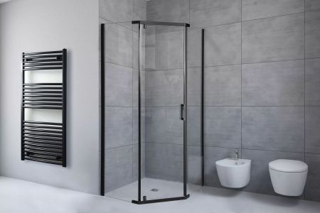 Душевой уголок Royal Bath TR RB9085TR-T-BL 90х85 стекло прозрачное профиль черный без поддона