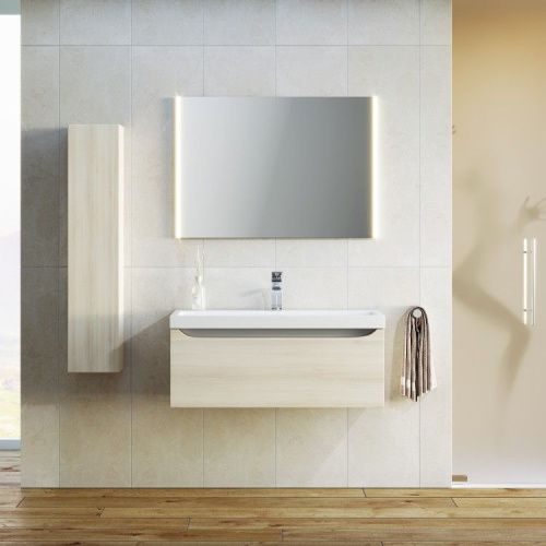 Тумба под раковину Aqwella Y Ver.01.10/A 100х40 подвесная цвет бежевый - фото 2