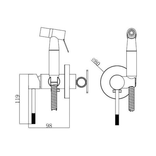 Гигиенический душ со смесителем Voda VSL01 серый - фото 3