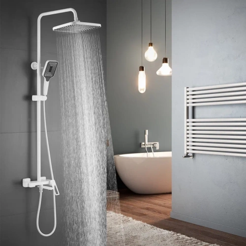 Душевая стойка Shevanik S6836C настенная цвет белый - фото 4