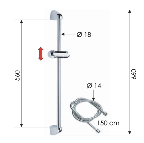 Душевая штанга Remer 314 цвет хром - фото 2