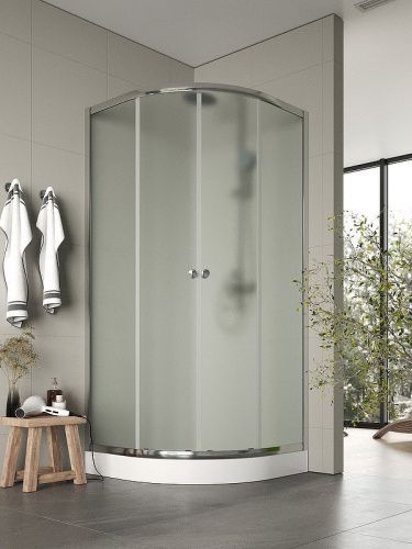 Душевой уголок Agger A01-090MCR 90х90 стекло матовое профиль хром с поддоном - фото 2
