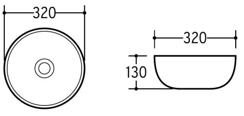 Раковина из сантехнического фаянса CHARUS TORRE BIANCA 700-013B 30х30 накладная цвет черный без отверстий под смеситель - фото 2