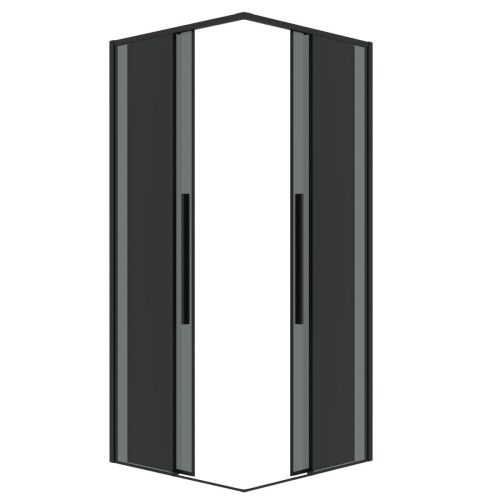 Душевая дверь Grossman Galaxy 1/2.K33.01.11.21.10 110х195 стекло тонированное профиль черный - фото 2