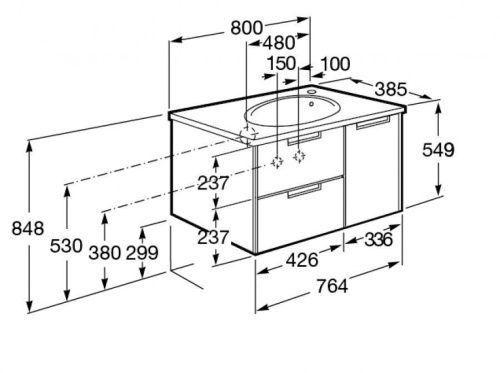 Тумба под раковину Roca Etna 7857301445 80х40 подвесная цвет коричневый - фото 4