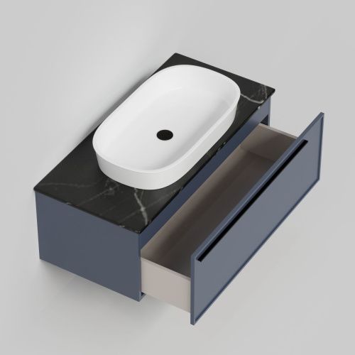 Тумба со столешницей La Fenice ELBA NFNC-01-ELB-BG-100-3-GB 100х50 подвесная цвет синий - фото 2