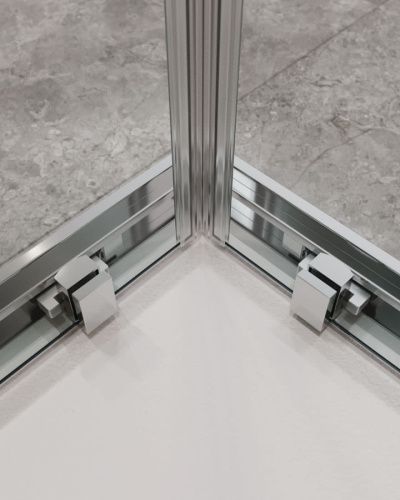 Душевой уголок Cezares MOLVENO MOLVENO-AH-21-90+30-C-Cr-IV 120х90 стекло прозрачное профиль хром без поддона - фото 5