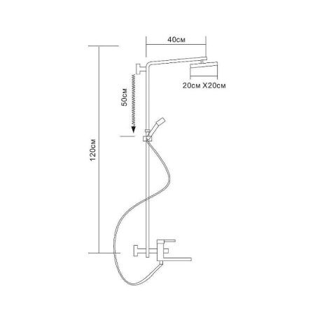 Душевая стойка D-Lin D10A11 настенная цвет хром