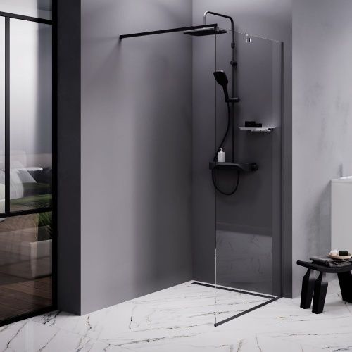 Душевая перегородка Am.Pm Func W84WI-90-F1-BTE 90х200 стекло прозрачное профиль черный