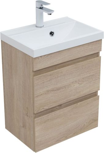 Тумба под раковину Aquanet Нота NEW 00334196 50х30 подвесная цвет бежевый - фото 3