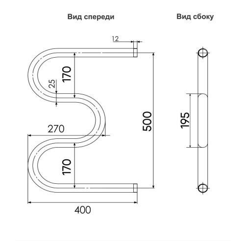 Полотенцесушитель водяной Indigo M MW50-40 3/4 40х55 хром - фото 5