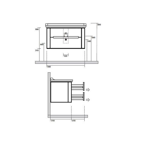 Тумба под раковину Kerasan Waldorf 925546 100х60 цвет коричневый - фото 2